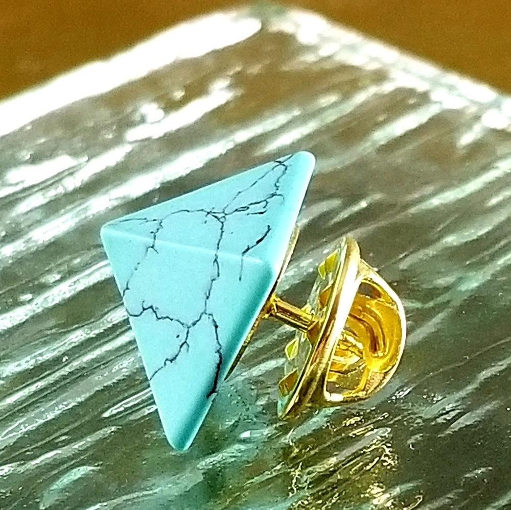 Turquoise Howlite Tie Pin - Picture 2 of 6